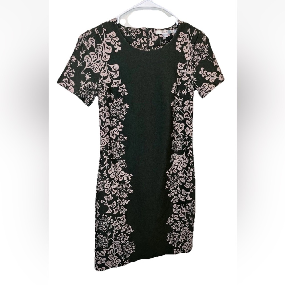 Boden Green Tan Patterned Short Sleeve Dress Floral Print Size 2R EUC - Picture 2 of 6